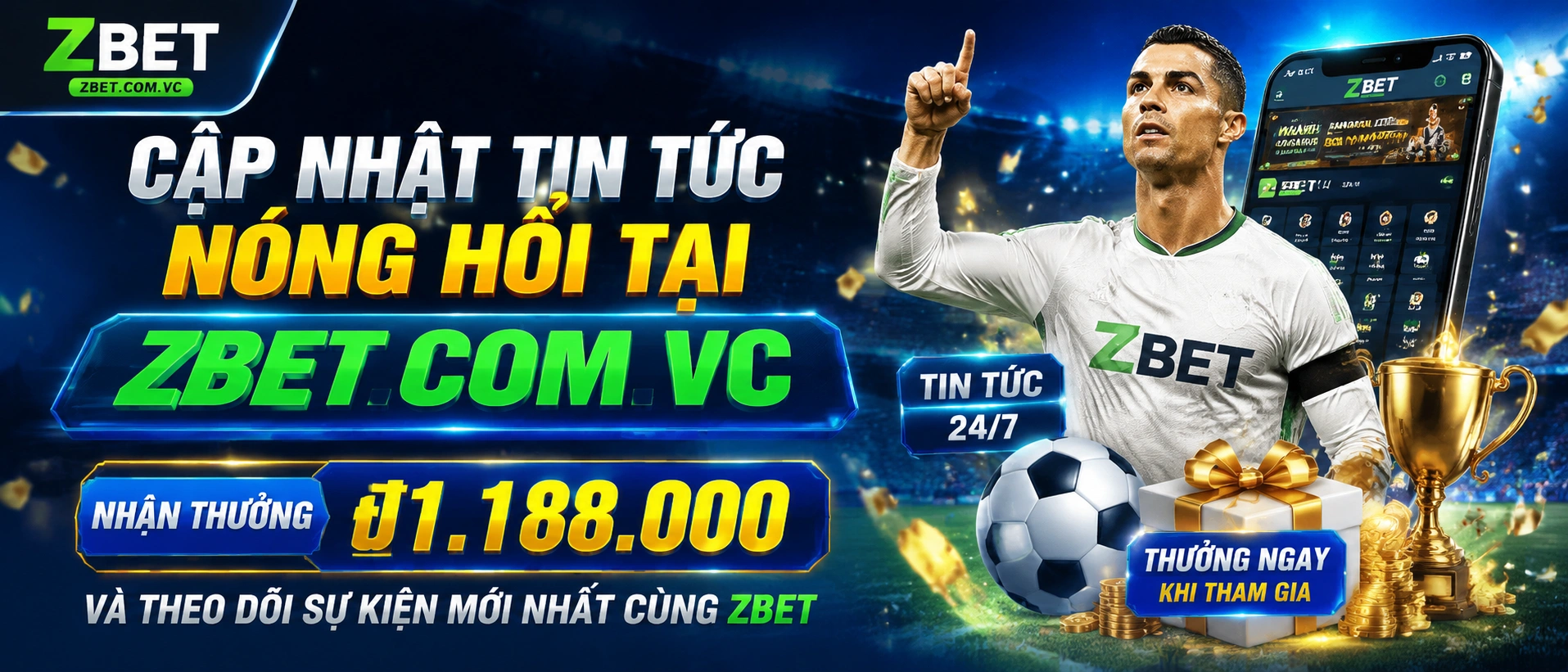 Trang tin ZBET trên giao diện mobile với các mục cập nhật mới nhất